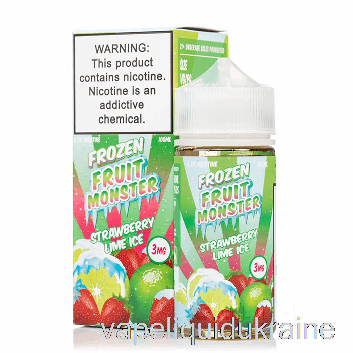 Vape Liquid Ukraine ICE Strawberry Lime - Frozen Fruit Monster - 100mL 0mg